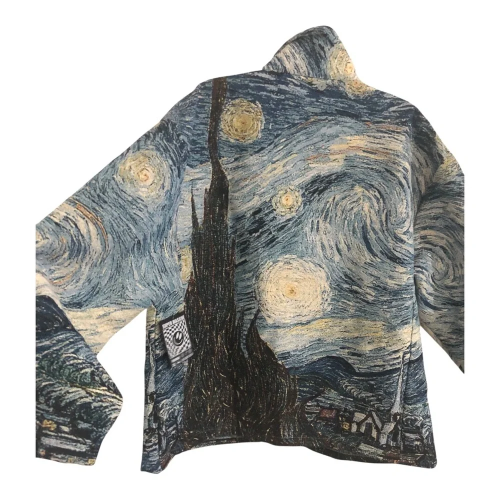 Van Gogh The Starry Night Sky jacket coat size large new‎